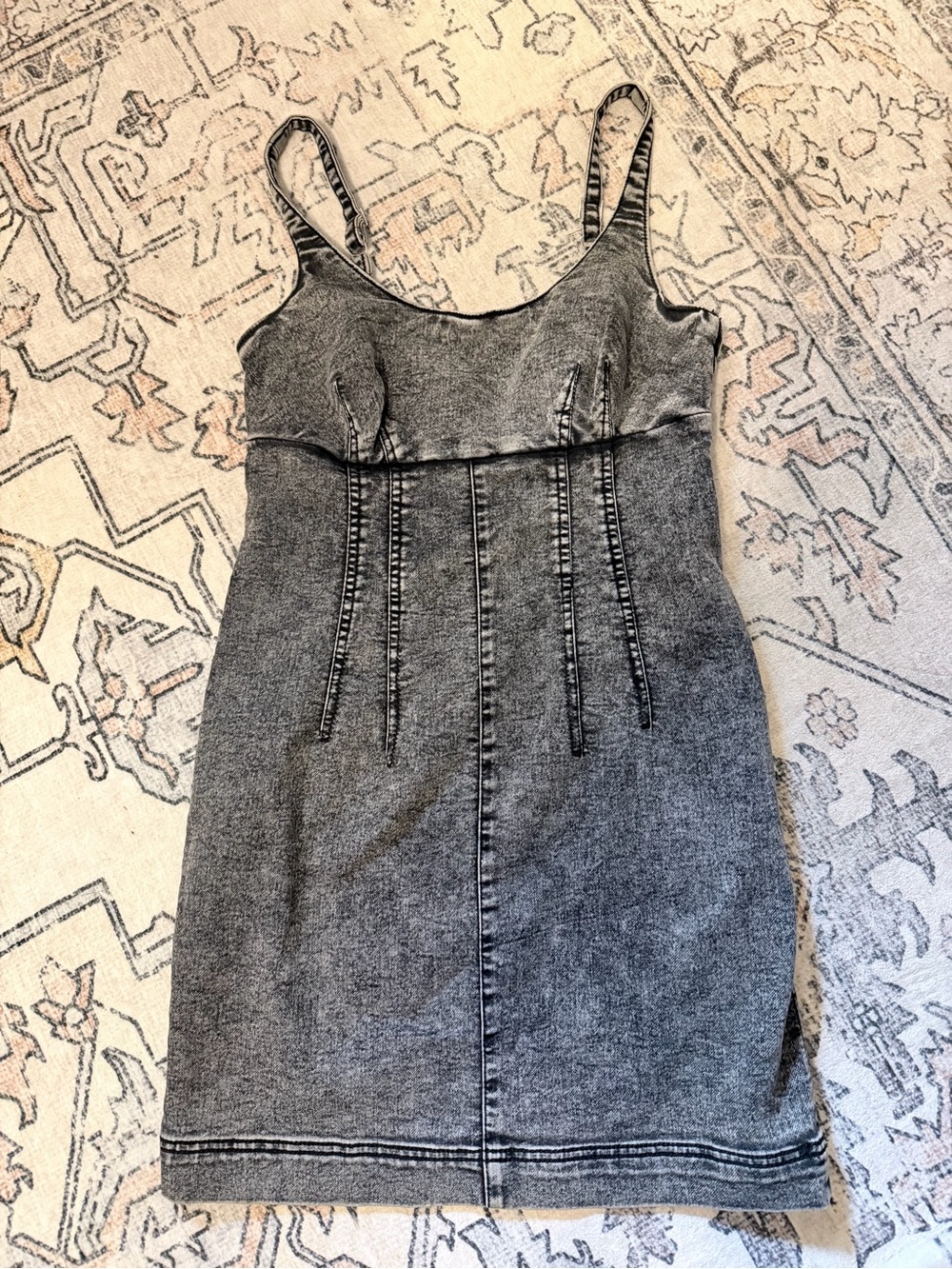 Washed Denim Midi Dress